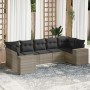 Set de sofás de jardín 7 pzas con cojines ratán PE gris claro by , Garden sets - Ref: Foro24-3222991, Price: 533,86 €, Discou...