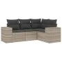 Set de sofás de jardín 4 pzas y cojines ratán sintético gris by , Modular outdoor sofas - Ref: Foro24-3222511, Price: 320,96 ...
