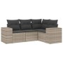 Set de sofás de jardín 4 pzas y cojines ratán sintético gris by , Modular outdoor sofas - Ref: Foro24-3222511, Price: 314,56 ...