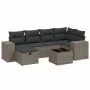 Set de sofás de jardín 7 pzas con cojines ratán PE gris claro by , Garden sets - Ref: Foro24-3264428, Price: 482,72 €, Discou...
