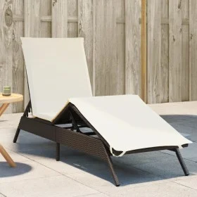 Tumbona con cojín ratán sintético marrón by , Loungers - Ref: Foro24-4002702, Price: 144,21 €, Discount: %