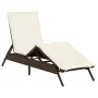 Liegestuhl mit braunem Kunststoff-Rattankissen. von , Liegen - Ref: Foro24-4002702, Preis: 144,18 €, Rabatt: %