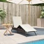 Liegestuhl mit braunem Kunststoff-Rattankissen. von , Liegen - Ref: Foro24-4002702, Preis: 146,87 €, Rabatt: %