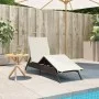 Liegestuhl mit braunem Kunststoff-Rattankissen. von , Liegen - Ref: Foro24-4002702, Preis: 144,18 €, Rabatt: %