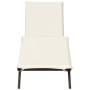 Liegestuhl mit braunem Kunststoff-Rattankissen. von , Liegen - Ref: Foro24-4002702, Preis: 146,87 €, Rabatt: %