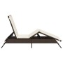 Liegestuhl mit braunem Kunststoff-Rattankissen. von , Liegen - Ref: Foro24-4002702, Preis: 146,87 €, Rabatt: %
