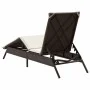 Liegestuhl mit braunem Kunststoff-Rattankissen. von , Liegen - Ref: Foro24-4002702, Preis: 144,18 €, Rabatt: %