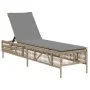 Liegestuhl mit beigem Kunststoff-Rattankissen von , Liegen - Ref: Foro24-4002740, Preis: 150,38 €, Rabatt: %
