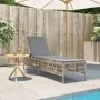 Liegestuhl mit beigem Kunststoff-Rattankissen von , Liegen - Ref: Foro24-4002740, Preis: 150,38 €, Rabatt: %