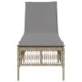 Liegestuhl mit beigem Kunststoff-Rattankissen von , Liegen - Ref: Foro24-4002740, Preis: 150,38 €, Rabatt: %