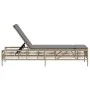 Liegestuhl mit beigem Kunststoff-Rattankissen von , Liegen - Ref: Foro24-4002740, Preis: 150,38 €, Rabatt: %