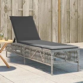 Tumbona con cojín ratán sintético gris claro by , Loungers - Ref: Foro24-4002742, Price: 143,24 €, Discount: %