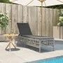 Liegestuhl mit hellem grauem synthetischem Rattan-Kissen. von , Liegen - Ref: Foro24-4002742, Preis: 143,24 €, Rabatt: %
