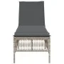 Liegestuhl mit hellem grauem synthetischem Rattan-Kissen. von , Liegen - Ref: Foro24-4002742, Preis: 143,24 €, Rabatt: %