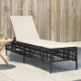 Liegestuhl mit schwarzem Kunststoff-Rattankissen von , Liegen - Ref: Foro24-4002737, Preis: 149,39 €, Rabatt: %