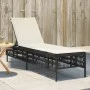 Tumbona con cojín ratán sintético negro de , Tumbonas - Ref: Foro24-4002737, Precio: 146,51 €, Descuento: %