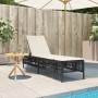 Liegestuhl mit schwarzem Kunststoff-Rattankissen von , Liegen - Ref: Foro24-4002737, Preis: 149,39 €, Rabatt: %