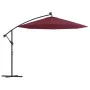 Cantilever parasol with LED lights and red wine red steel pole by vidaXL, Umbrellas - Ref: Foro24-313780, Price: 120,56 €, Di...