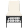 Liegestuhl mit schwarzem Kunststoff-Rattankissen von , Liegen - Ref: Foro24-4002737, Preis: 149,39 €, Rabatt: %