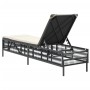 Liegestuhl mit schwarzem Kunststoff-Rattankissen von , Liegen - Ref: Foro24-4002737, Preis: 149,39 €, Rabatt: %