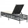 Tumbona con cojín ratán sintético negro de , Tumbonas - Ref: Foro24-4002737, Precio: 146,51 €, Descuento: %