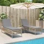 Tumbonas con mesita 2 unidades ratán sintético beige by , Loungers - Ref: Foro24-4002749, Price: 299,73 €, Discount: %