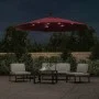 Cantilever parasol with LED lights and red wine red steel pole by vidaXL, Umbrellas - Ref: Foro24-313780, Price: 120,56 €, Di...