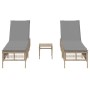 Liegestühle mit Tisch, 2 Stück, aus synthetischem Rattan in Beige. von , Liegen - Ref: Foro24-4002749, Preis: 313,15 €, Rabat...