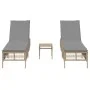 Tumbonas con mesita 2 unidades ratán sintético beige by , Loungers - Ref: Foro24-4002749, Price: 299,73 €, Discount: %