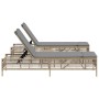 Liegestühle mit Tisch, 2 Stück, aus synthetischem Rattan in Beige. von , Liegen - Ref: Foro24-4002749, Preis: 313,15 €, Rabat...
