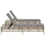 Tumbonas con mesita 2 unidades ratán sintético beige by , Loungers - Ref: Foro24-4002749, Price: 299,73 €, Discount: %