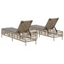 Tumbonas con mesita 2 unidades ratán sintético beige by , Loungers - Ref: Foro24-4002749, Price: 299,73 €, Discount: %
