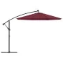 Cantilever parasol with LED lights and red wine red steel pole by vidaXL, Umbrellas - Ref: Foro24-313780, Price: 120,56 €, Di...