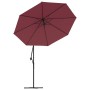 Cantilever parasol with LED lights and red wine red steel pole by vidaXL, Umbrellas - Ref: Foro24-313780, Price: 126,51 €, Di...