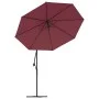 Cantilever parasol with LED lights and red wine red steel pole by vidaXL, Umbrellas - Ref: Foro24-313780, Price: 120,56 €, Di...