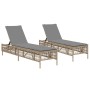 Liegestühle mit Kissen, 2 Stück, aus synthetischem Rattan in Beige. von , Liegen - Ref: Foro24-3261599, Preis: 298,05 €, Raba...