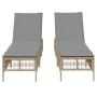 Liegestühle mit Kissen, 2 Stück, aus synthetischem Rattan in Beige. von , Liegen - Ref: Foro24-3261599, Preis: 298,05 €, Raba...