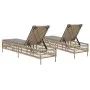 Liegestühle mit Kissen, 2 Stück, aus synthetischem Rattan in Beige. von , Liegen - Ref: Foro24-3261599, Preis: 292,09 €, Raba...