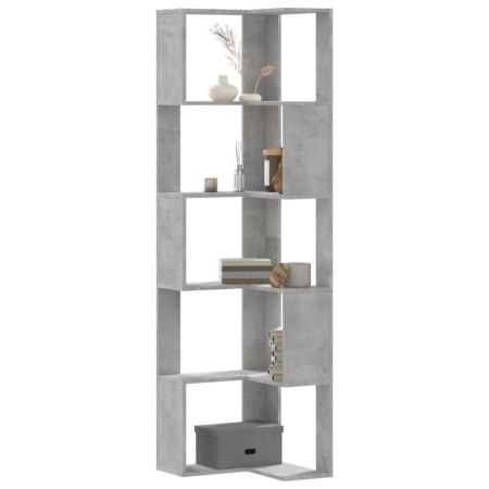 Eckregal 5 Ebenen Holz Grau Beton 50x50x179 cm von , Bücherregale und Regale - Ref: Foro24-852585, Preis: 82,97 €, Rabatt: %
