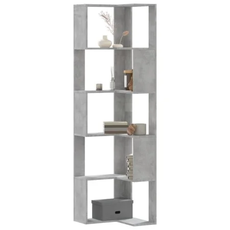 Eckregal 5 Ebenen Holz Grau Beton 50x50x179 cm von , Bücherregale und Regale - Ref: Foro24-852585, Preis: 81,59 €, Rabatt: %