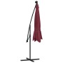Cantilever parasol with LED lights and red wine red steel pole by vidaXL, Umbrellas - Ref: Foro24-313780, Price: 126,51 €, Di...