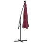 Cantilever parasol with LED lights and red wine red steel pole by vidaXL, Umbrellas - Ref: Foro24-313780, Price: 120,56 €, Di...