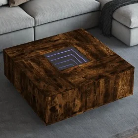 Mesa de centro con Infinity LED roble ahumado 100x100x40 cm by , Coffee table - Ref: Foro24-3284046, Price: 204,33 €, Discoun...