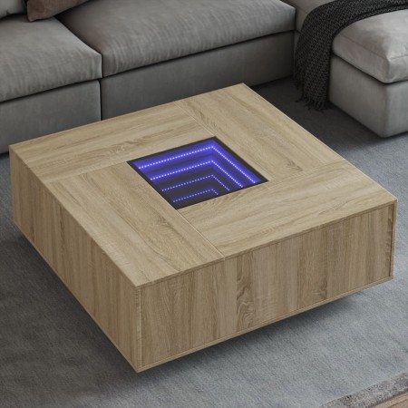 Mesa de centro con Infinity LED roble Sonoma 100x100x40 cm de , Mesas de centro - Ref: Foro24-3284044, Precio: 178,46 €, Desc...