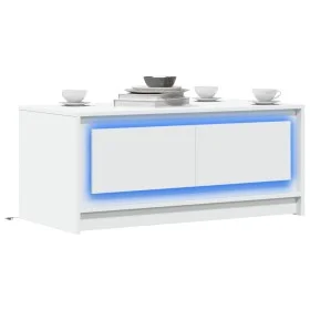 Mesa de centro con luces LED madera ingeniería blanca by , Coffee table - Ref: Foro24-851984, Price: 90,79 €, Discount: %