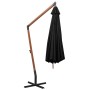 Hanging parasol with solid black fir wood pole 3.5x2.9 m by vidaXL, Umbrellas - Ref: Foro24-313772, Price: 206,50 €, Discount: %