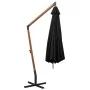 Hanging parasol with solid black fir wood pole 3.5x2.9 m by vidaXL, Umbrellas - Ref: Foro24-313772, Price: 202,78 €, Discount: %