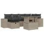 Set de sofás de jardín 7 pzas con cojines ratán PE gris claro by , Garden sets - Ref: Foro24-3275302, Price: 544,08 €, Discou...