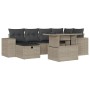 Set de sofás de jardín 7 pzas con cojines ratán PE gris claro by , Garden sets - Ref: Foro24-3275302, Price: 522,87 €, Discou...