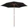 Sombrilla de jardín con palo de madera negra 270 cm de vidaXL, Sombrillas - Ref: Foro24-313762, Precio: 68,91 €, Descuento: %